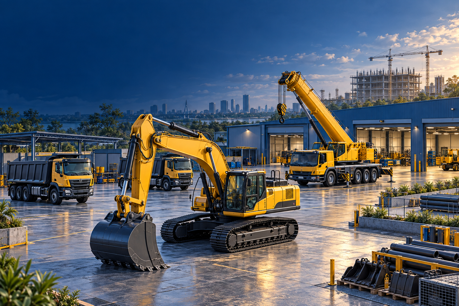 Construction equipment yard